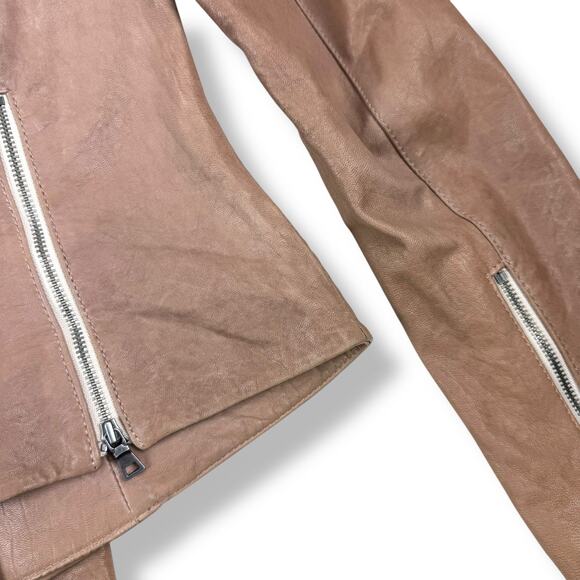 DIANE VON FURSTENBERG tan lamb leather jacket - Picture 14 of 16